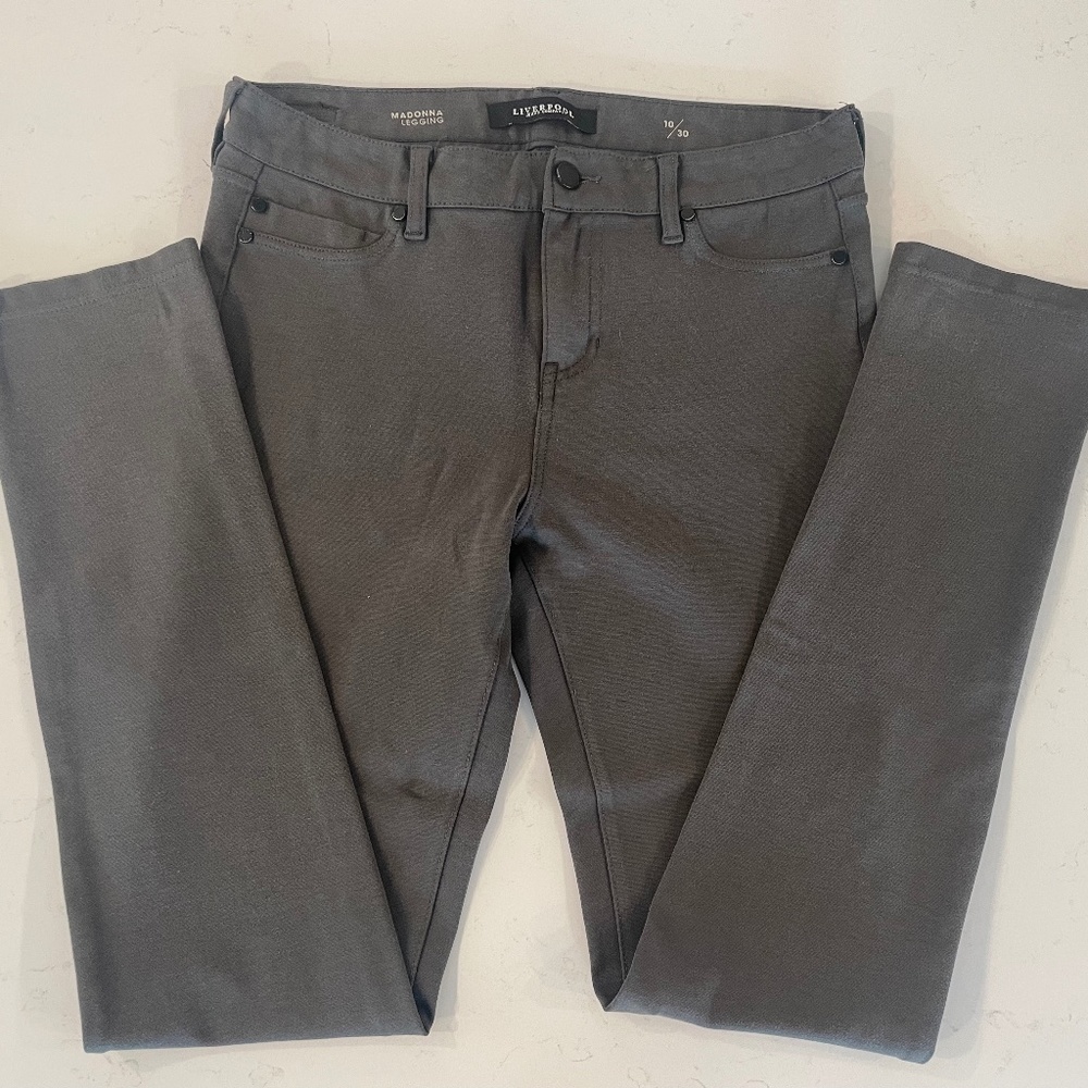 Liverpool Jean Company Grey  "Madonna" leggings Size 10